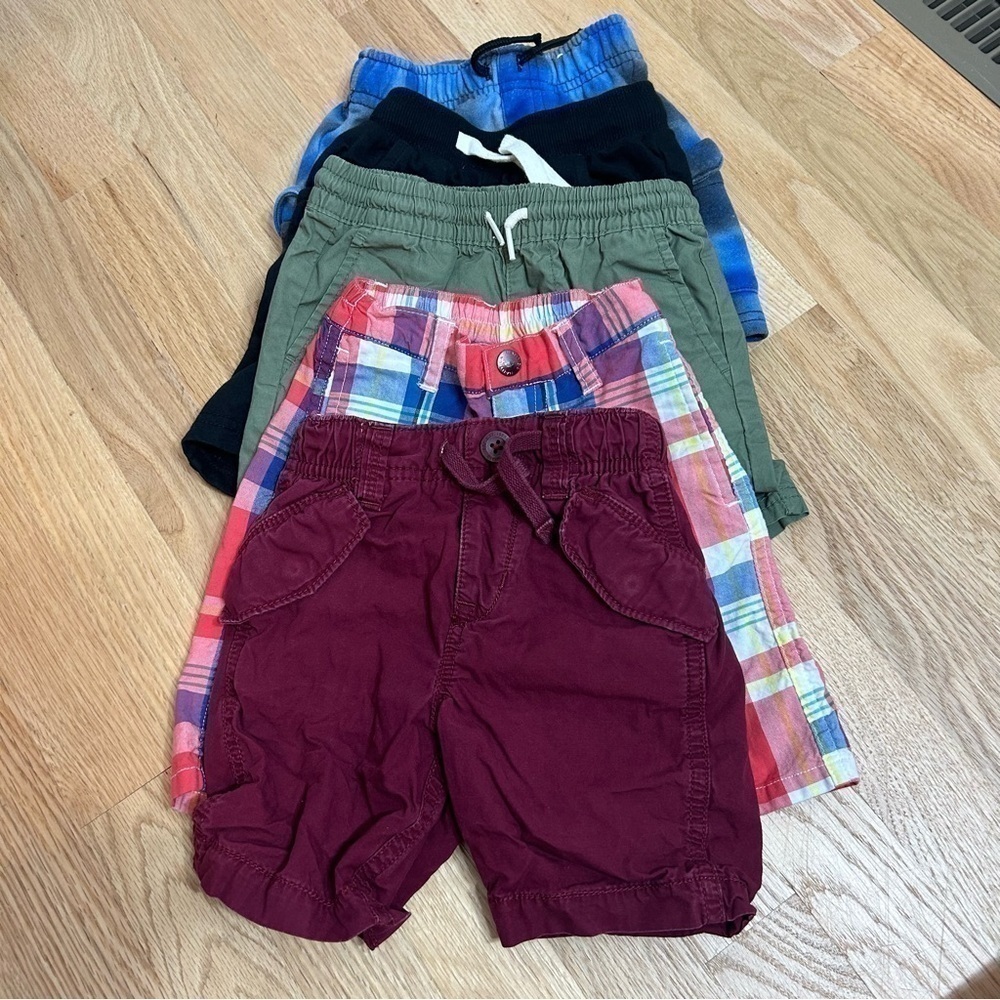 2T Shorts Bundle Lot Boys Nautica Gap Mixed Brands Red Plaid Blue